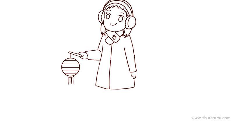 元宵节小女孩儿童画怎么画 元宵节小女孩简笔画画法