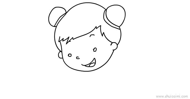 小女孩游泳儿童画怎么画 小女孩游泳简笔画步骤