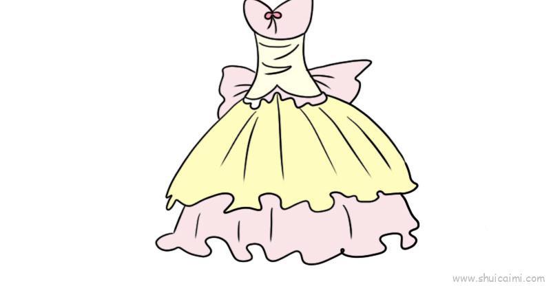 婚纱儿童画怎么画 婚纱简笔画简单