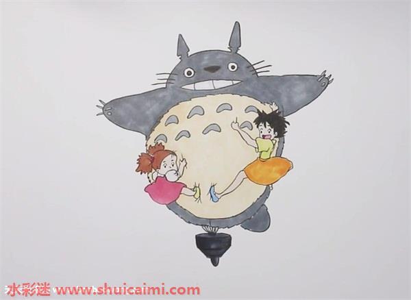 小梅和龙猫怎么画 小梅和龙猫简笔画彩色