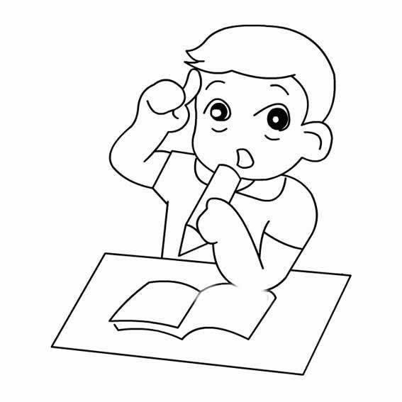 思考简笔画 人物思考简笔画
