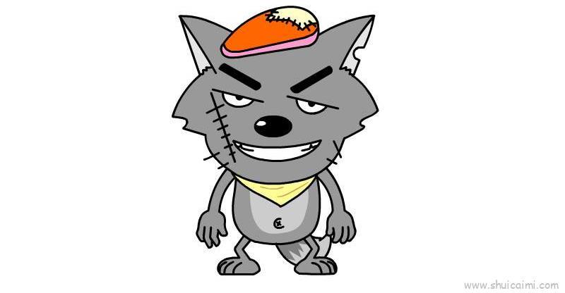 灰太狼儿童画怎么画 灰太狼简笔画步骤
