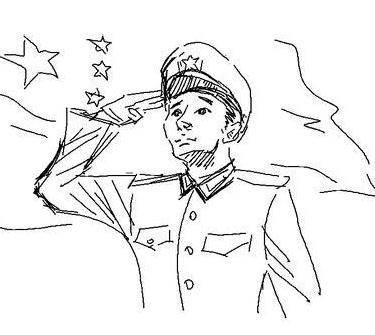 军人简笔画 解放军战士简笔画