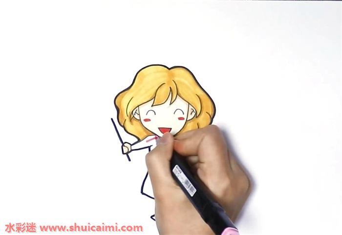 英语老师怎么画 英语老师简笔画彩色