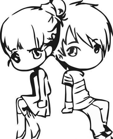 情侣简笔画一男一女 情侣简笔画一男一女可爱