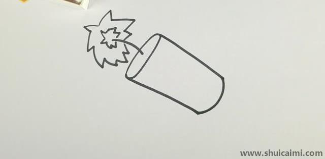 三步完成爆竹简笔画的教程分享