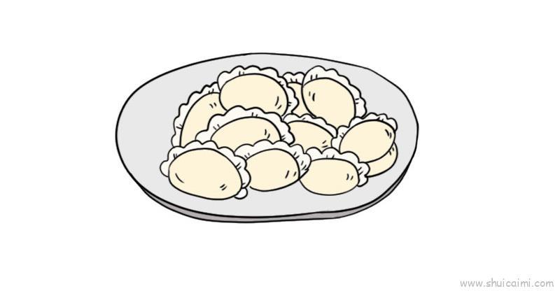 水饺儿童画怎么画 水饺简笔画简单又好看