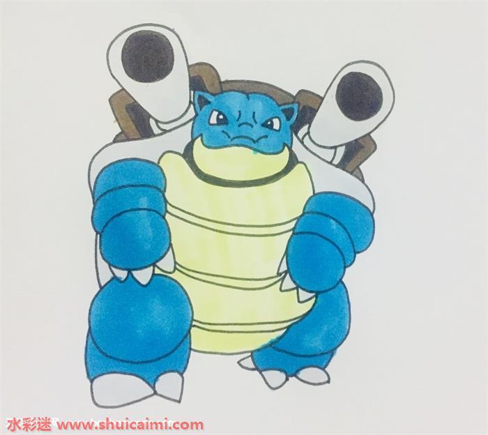 水箭龟怎么画 水箭龟简笔画步骤图