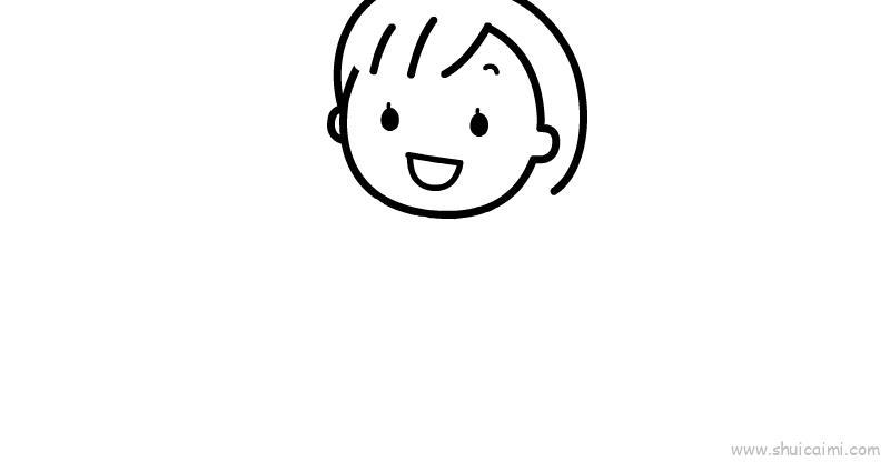 小女孩儿童画怎么画 小女孩简笔画图片大全