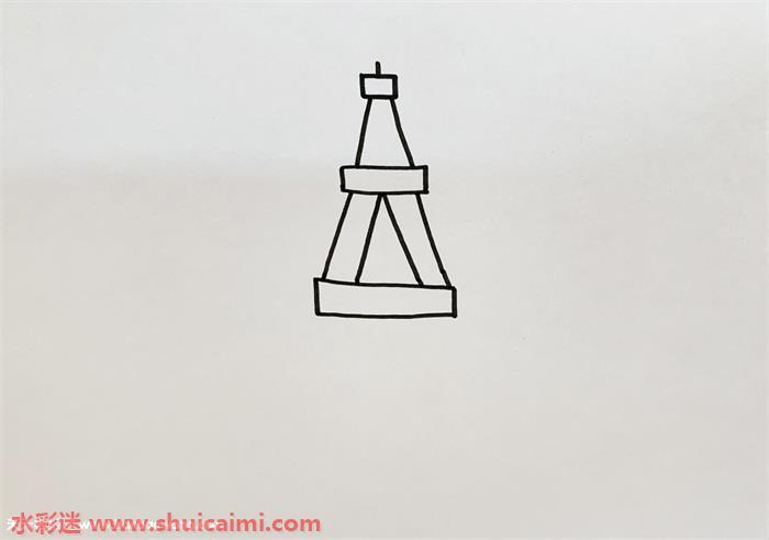 巴黎铁塔怎么画 巴黎铁塔简笔画彩色