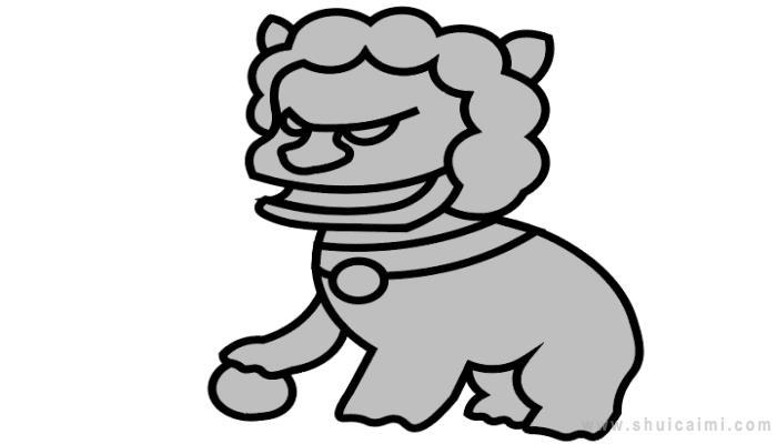 石狮子简笔画怎么画 石狮子简笔画简单