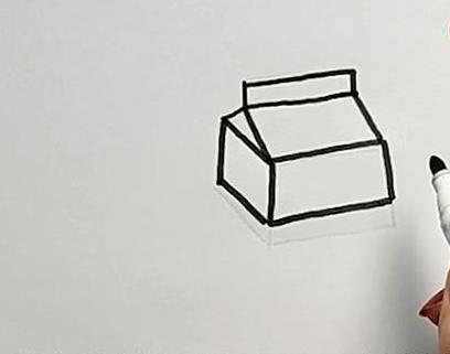 彩色牛奶盒儿童画怎么画 简单香蕉牛奶盒简笔画图片