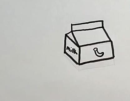 彩色牛奶盒儿童画怎么画 简单香蕉牛奶盒简笔画图片