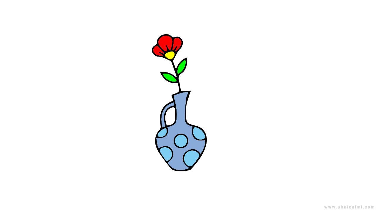 花瓶插花简笔画怎么画 花瓶插花简笔画简单