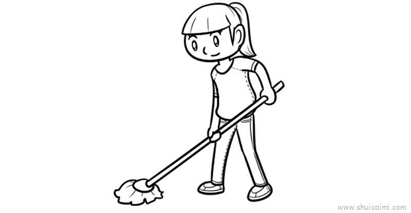 我帮妈妈做家务教程儿童画怎么画 我帮妈妈做家务教程简笔画简单