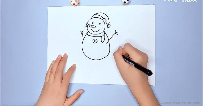 堆雪人儿童画怎么画 堆雪人简笔画步骤