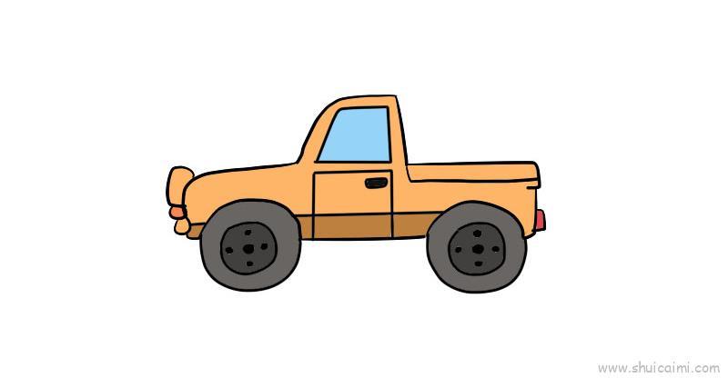 皮卡车儿童画怎么画 皮卡车简笔画简单又好看