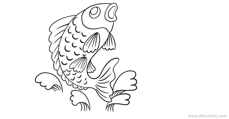 花开有鱼儿童画怎么画 花开有鱼简笔画步骤