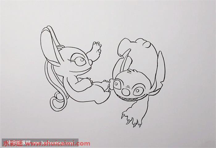 史迪仔和安琪怎么画 史迪仔和安琪简笔画漂亮彩色