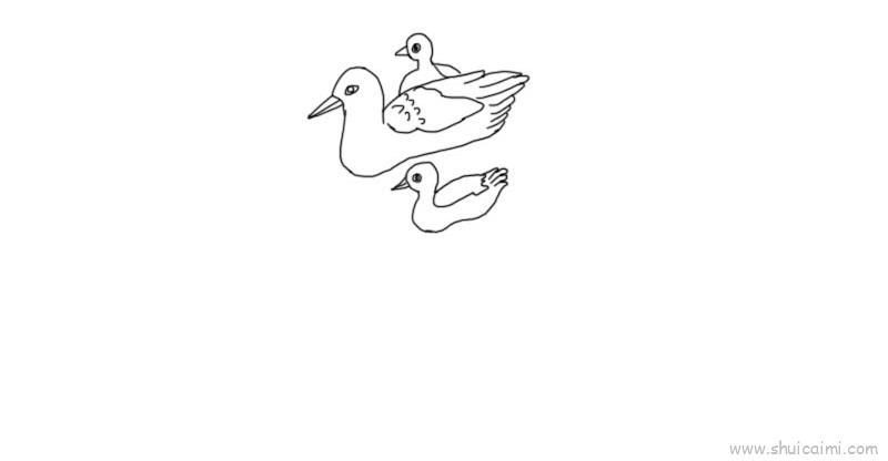 池塘里的小鸭简笔画绘画教学