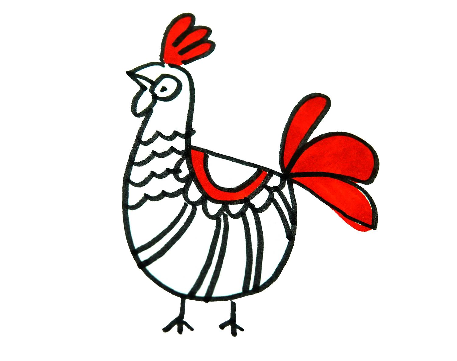 儿童画大公鸡简笔画图片大全|画公鸡的最简单画法 儿童简笔画