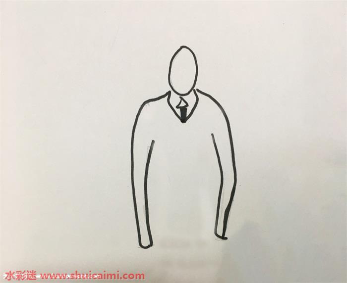 如何画瘦长鬼影 瘦长鬼影简笔画步骤教程