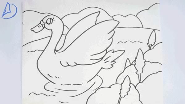 丑小鸭简笔画 丑小鸭简笔画故事图片