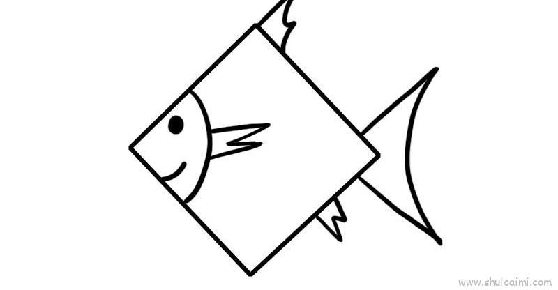 菱形画鱼儿童画怎么画 菱形画鱼简笔画画法
