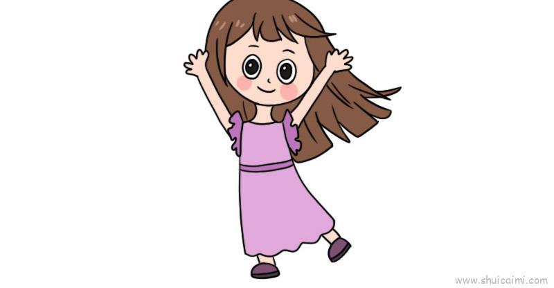 女孩长发儿童画怎么画 女孩长发简笔画简单