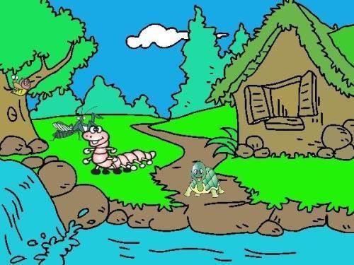 小溪的简笔画图片大全 小溪的简笔画图片大全彩色