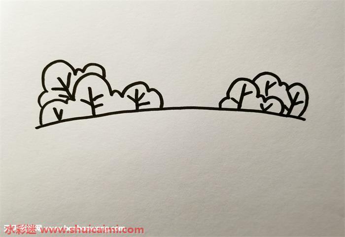 小河怎么画 小河简笔画图片带颜色