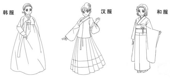 汉服简笔画 汉服简笔画男