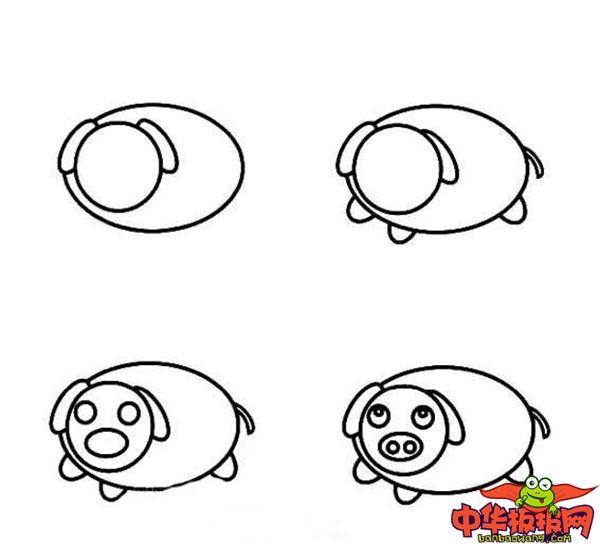可爱猪怎么画 可爱猪简笔画步骤图