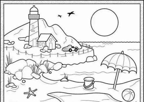 风景画简笔画 风景画简笔画带颜色