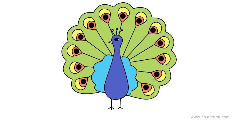 孔雀儿童画怎么画 孔雀简笔画画法