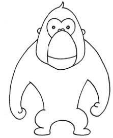 猩猩简笔画 怎么画猩猩简笔画