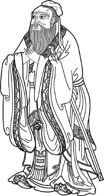 孔子简笔画 孔子简笔画q版