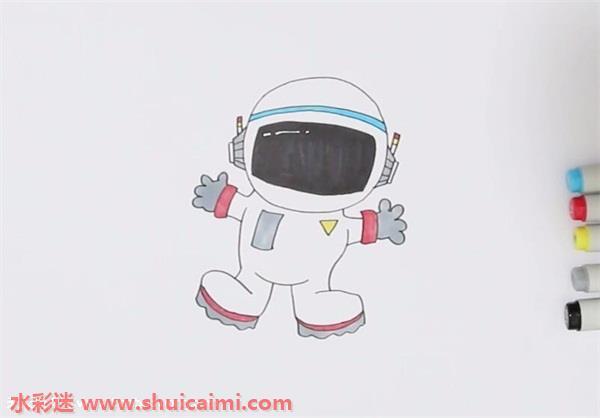 太空人怎么画 太空人简笔画图片带颜色
