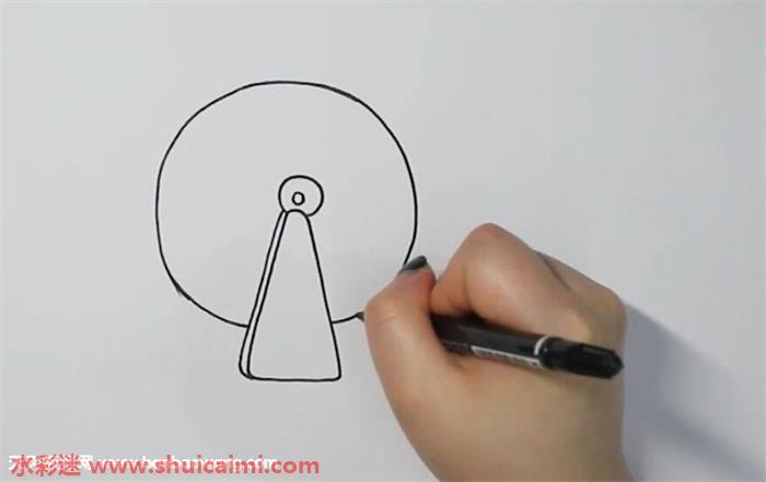 古代水车怎么画 古代水车简笔画简单又漂亮彩色