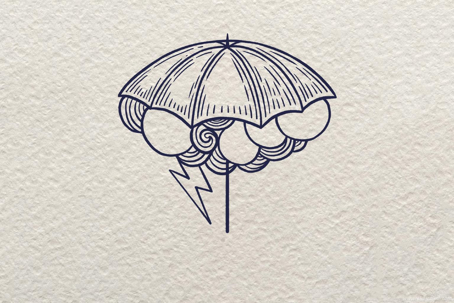 创意暴雨怎么画 创意暴雨简笔画图片大全带颜色
