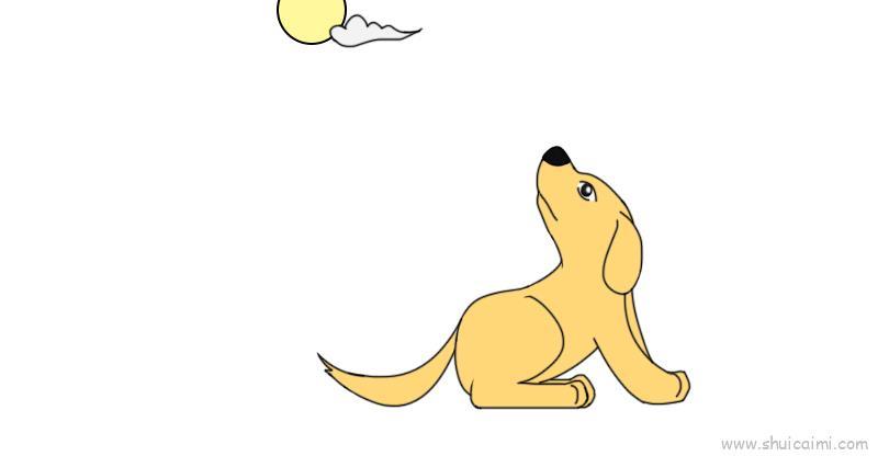 天狗望月儿童画怎么画 天狗望月简笔画步骤
