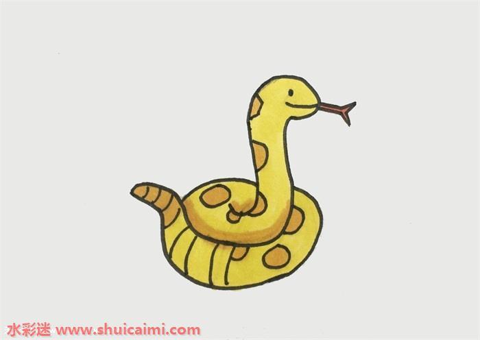 毒蛇怎么画 毒蛇简笔画简单易画彩色