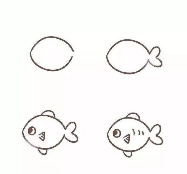 小鱼简笔画 小鱼简笔画简单又可爱
