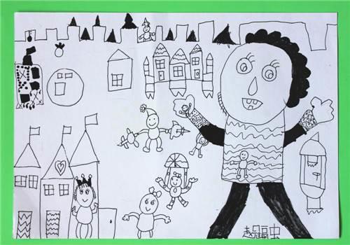 小人国简笔画 大人国与小人国简笔画怎么画