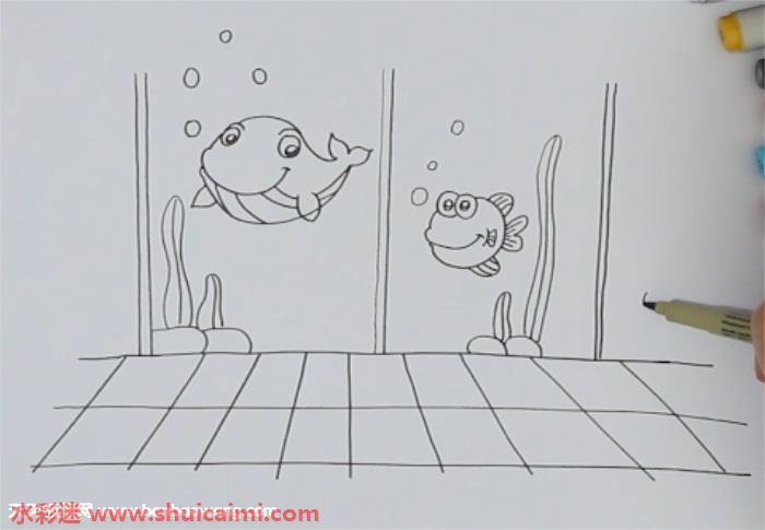 海洋馆怎么画 海洋馆简笔画彩色