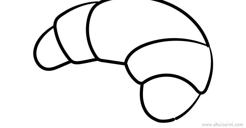 牛角包儿童画怎么画 牛角包简笔画步骤