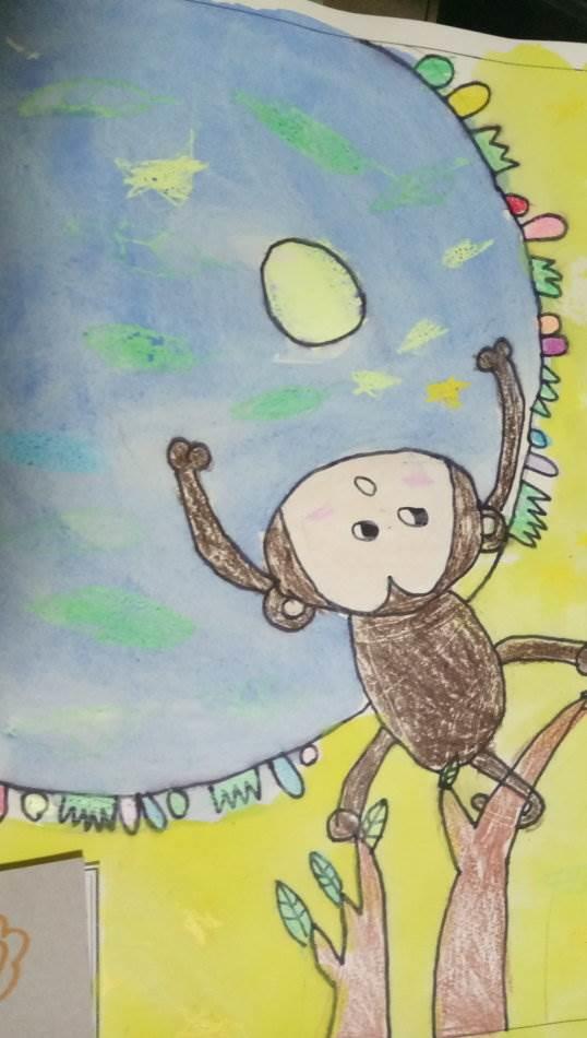 猴子捞月简笔画 猴子捞月简笔画连环画