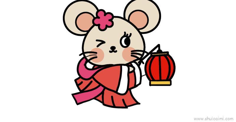 小老鼠提灯笼儿童画怎么画 小老鼠提灯笼简笔画简单