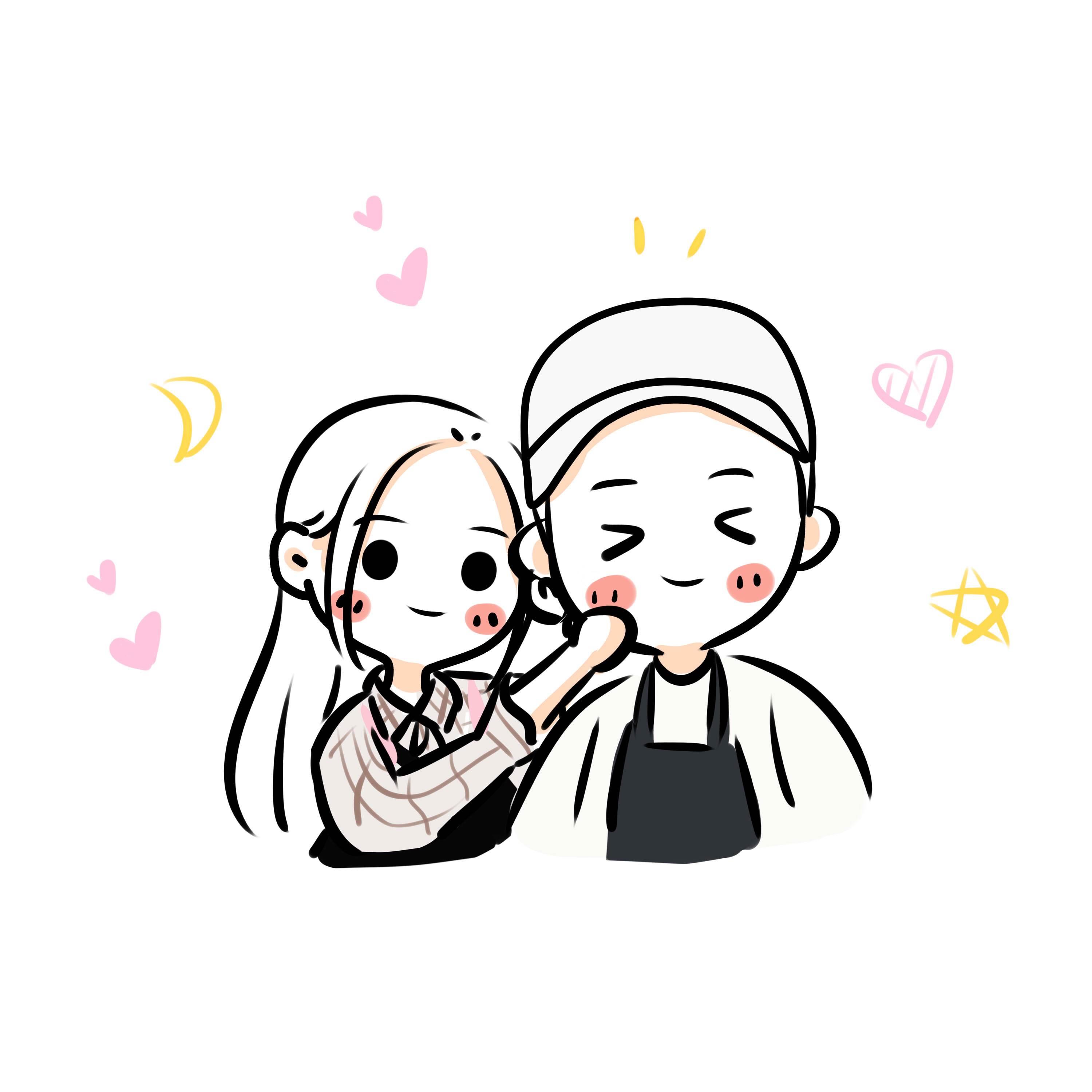 情侣简笔画一男一女 情侣简笔画一男一女可爱