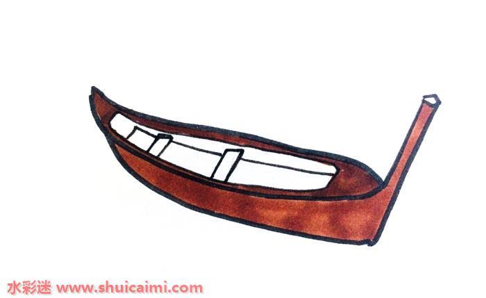 独木舟怎么画 独木舟简笔画简单彩色